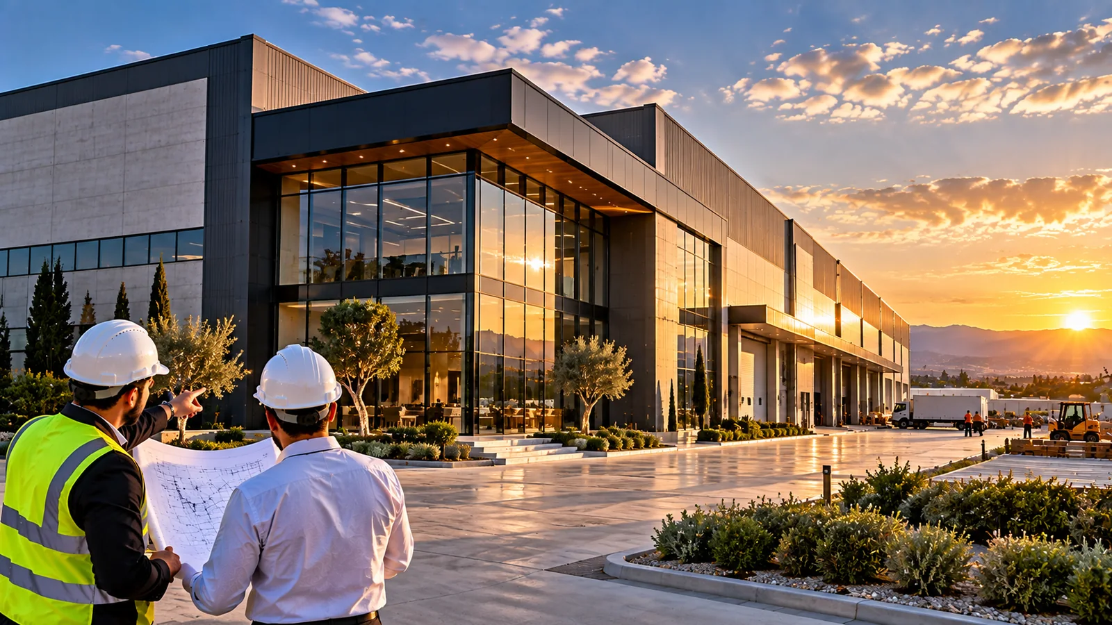 Manisa anahtar teslim inşaat tamamlanmış modern fabrika projesi